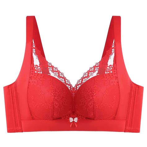 Mallwal Padded Nursing Bras Women Convertible Bra Feature V Neck No Underwire Bra Style W 87 Red