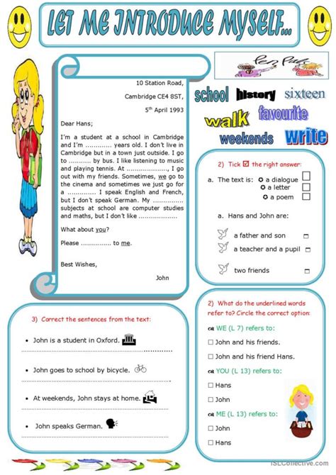 Let Me Introduce Myself Reading F English Esl Worksheets Pdf And Doc