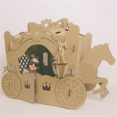 Carriage Cinderella Carriage For Princess Carriage Playhouse Cardboard Castle Playhouse