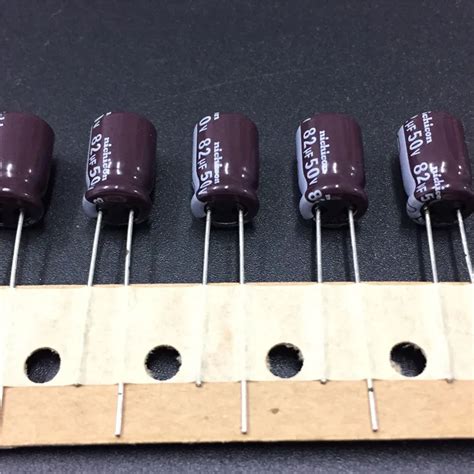 7pcs 82uF 50V NICHICON PW Series 8x11 5mm Low Impedance Long Life