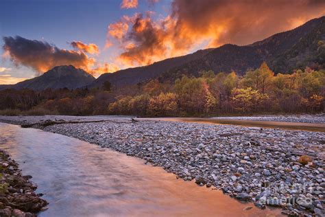 Sunset at Kamikochi in Japan Photograph by Sara Winter - Fine Art America