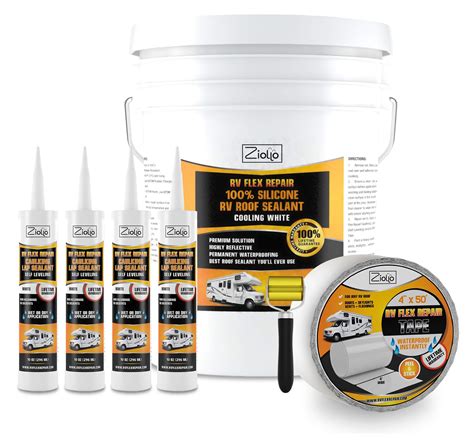 Buy Ziollo Rv Flex Repair Tape Kit Roof Repair Kit To Seal And Waterproof Bond To Epdm Rubber