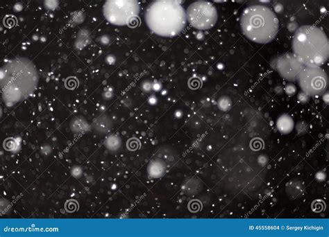 Textura Del Bokeh De La Nieve En Negro Foto De Archivo Imagen De