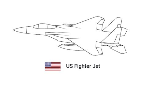 Premium Vector Us Fighter Jet Outline Vector Illustration