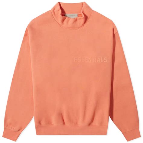 Fear Of God ESSENTIALS Logo Mock Neck Sweat Coral END GB