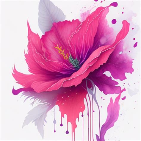 Premium Ai Image Abstract Double Exposure Watercolor Flower Digital