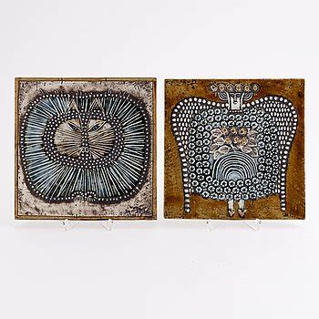 Lisa Larson Two Stoneware Wall Reliefs Gustavsberg Barnebys