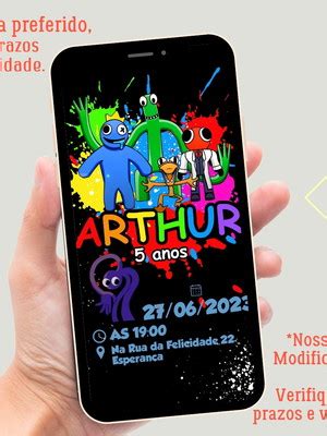 Convite Para Whatsapp Interativo Rainbow Friends Blue Compre Produtos