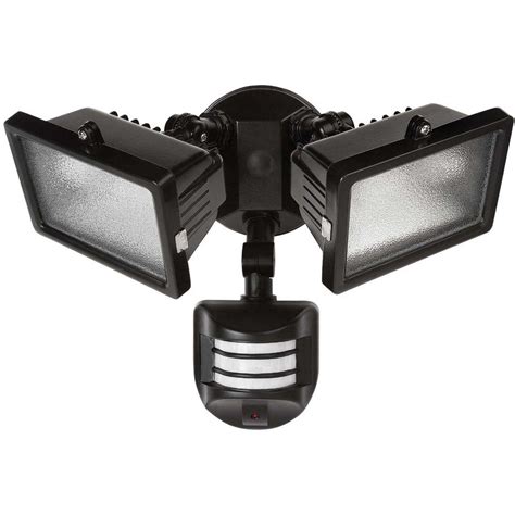 Globe Electric 240 Degree 300 Watt Outdoor Halogen Black Motion Sensor