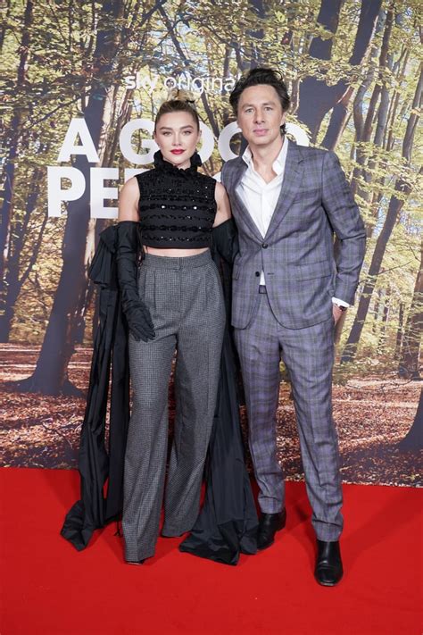 Florence Pugh Zach Braff Reunite At A Good Person Premiere Ps Celebrity