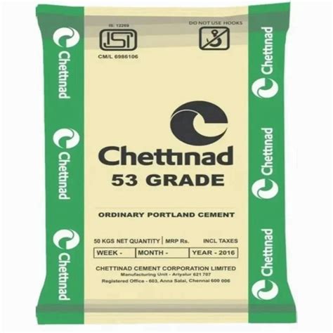 Chettinad Opc 53 Grade Cement 50 Kg At Rs 345 Bag In Coimbatore ID