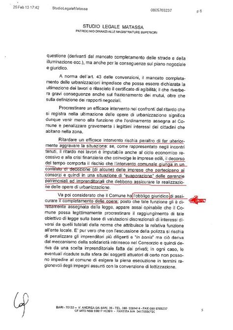 Completamento Urbanizzazioni Comparti Lettera Diffida A Sindaco Di