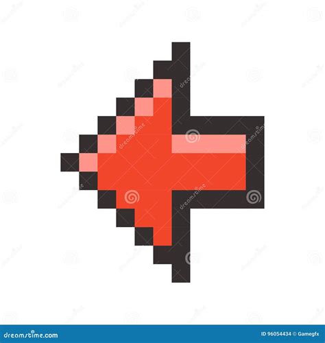 Pixel Arrow Vector Cursor Icon Web Symbol Isolated Cartoondealer