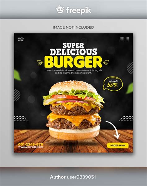 A Burger Advertise With An Image Of A Cheeseburger