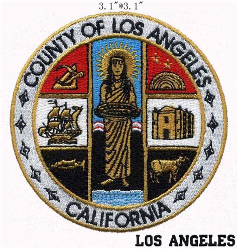 County of Los Angeles California Seal embroidery patch 3.1" wide ...