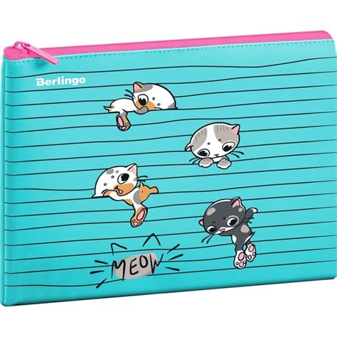 Папка Berlingo kittens green 1 отделение, а5, 255x205 мм, полиуретан ...