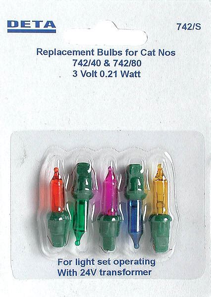 5 Spare Lamps Coloured 3 Volt 021 Watt