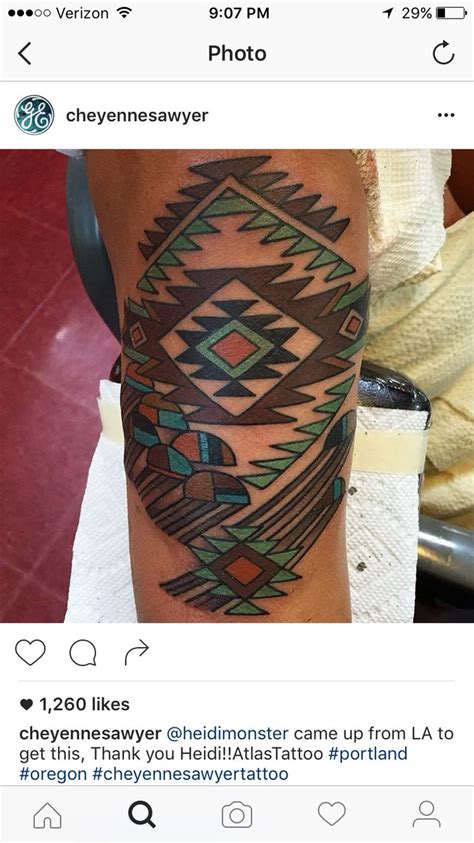 Zuni Rain Clouds And Navajo Style Motif Pattern Tattoo Navajo Tattoo