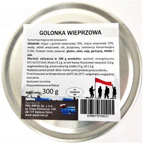 KONSERWA WOJSKOWA Golonka Wieprzowa 300 G Arpol Sklep PGmilitaria Pl