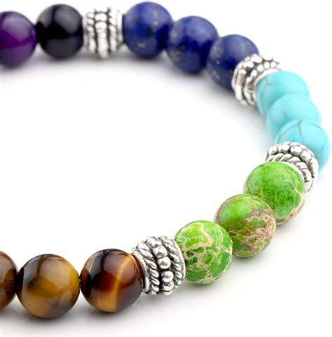 JSDDE Schmuck 7 Chakra Armband Lavasteine Zen Buddhismus Armreif Aus