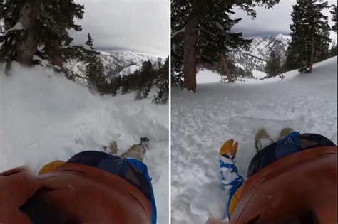 Watch Snowboarder Records Heart Stopping Moment Avalanche Sweeps Him