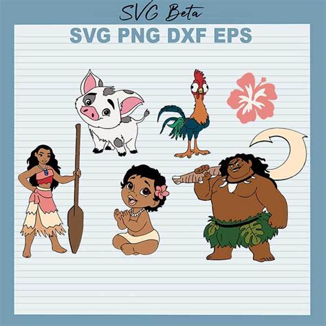 Disney Moana Bundle Svg Disney Moana Svg Moana Svg Moana Maui Svg