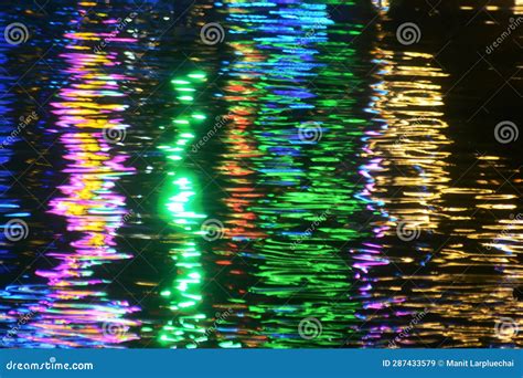 Texture And Background Image Of The Color Lights Reflection On The