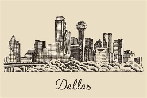 Horizonte De Dallas Arquitectura De La Gran Ciudad Ilustraci N