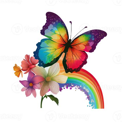 Watercolor Butterfly Rainbow 23356756 PNG