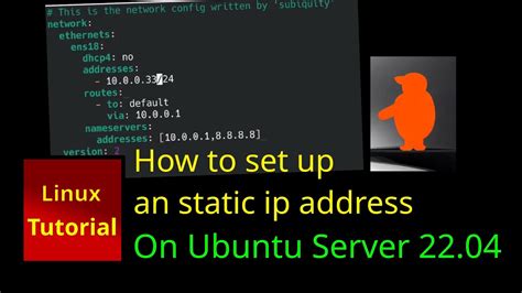 How To Set Up An Ip Static Address On Ubuntu Server 2204 Youtube