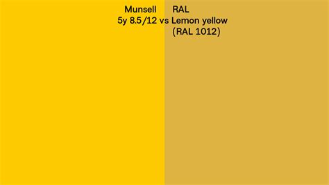 Munsell 5y 8 5 12 Vs RAL Lemon Yellow RAL 1012 Side By Side Comparison