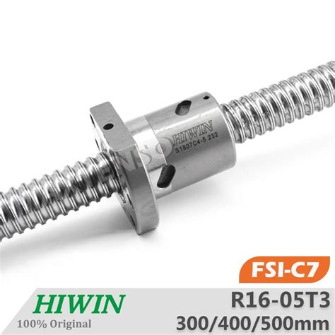 HIWIN FSI R16 Ball Screw Lead 5mm C7 Class 300 400 500mm Thread Shaft