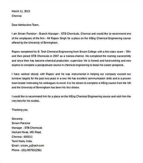 Recommendation Letter For An Engineering Student Word Doc Letter Of