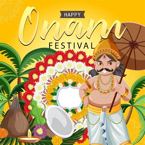 Onam Hindu Harvest Festival Poster 7141653 Vector Art At Vecteezy