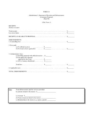 Fillable Online Form Administrator S Final Statement Of Receipts And