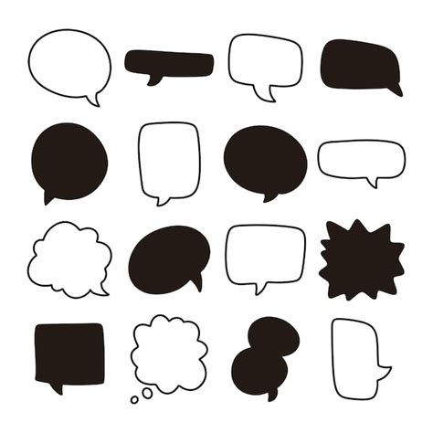 Premium Vector Speech Bubble Doodle Hand Drawn Vector