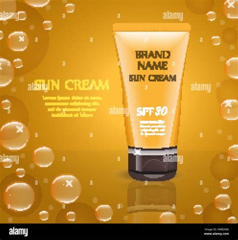 Realistic Sun Cream Package Template For Your Design Sunscreen Tube