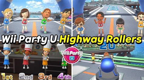 Wii Party U Longplay🎵🎵 Highway Rollers Gameplay 🎵 3 Round Best Mix