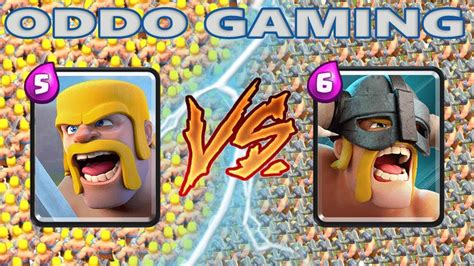 5 Barbarians Vs Elite Barbarians Clash Royale Battle 50 Youtube