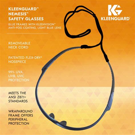 Kleenguard™ Nemesis™ Safety Glasses 19639 With Kleenvision™ Anti Fog Coating Light Blue