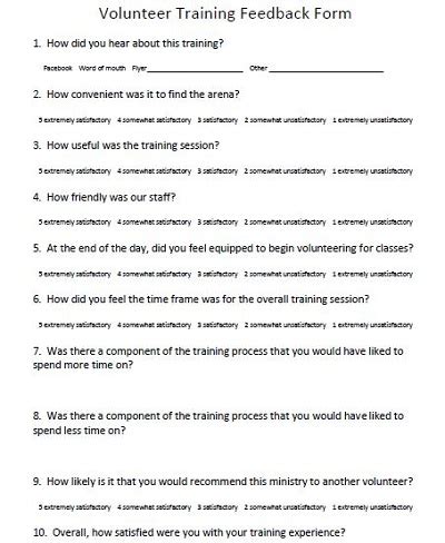 Free Training Feedback Form Templates Template Republic