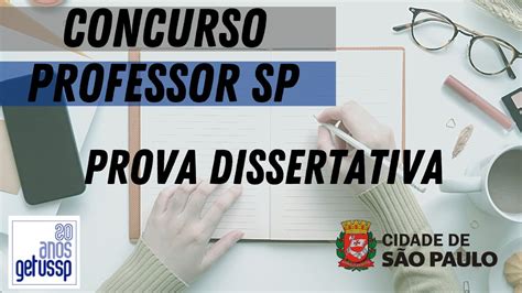 Concurso Professor Prefeitura Sp Prova Dissertativa Youtube