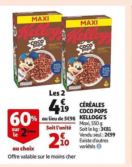 Promo Céréales Coco Pops Kelloggs Chez Auchan