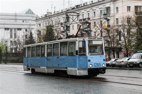 Old Soviet Tram Model 71 619k Ktm 19 In Volzhskij Editorial Photo