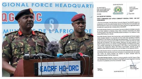 Rdf M Drc Bihinduye Isura Umugaba Mukuru W Ingabo Za Eac Areguye