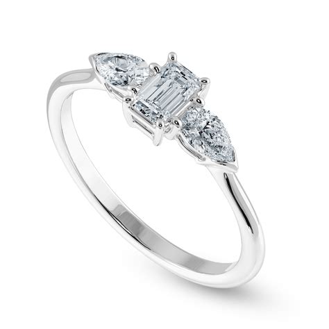 Aggregate More Than Emerald Cut Trilogy Engagement Rings Best Vova