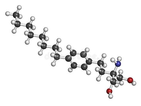 Fingolimod Multiple Sclerosis Ms Drug Molecule Skeletal Formula Stock