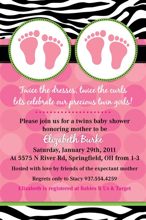 Twin Baby Shower Invitations Templates