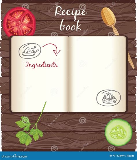 Recipes Cookbook Template Stock Vector Illustration Of Fresh 77112849