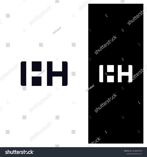 Hh Lettering Negative Space Logo Concept Stock Vector Royalty Free 2166848703 Shutterstock